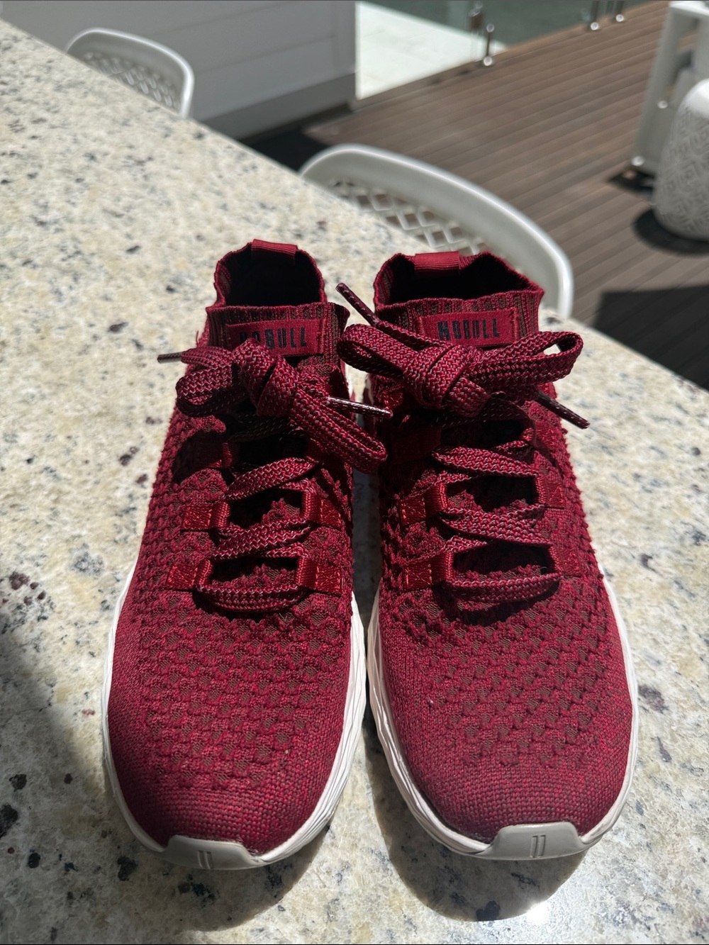 NOBULL Burgundy Knit Lace-Up Sneakers